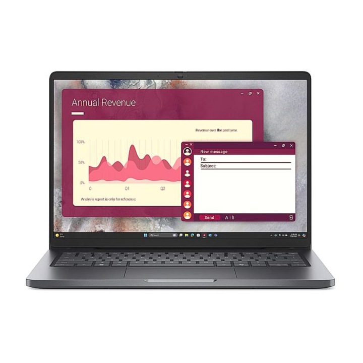 Laptop Dell PC14250, 14 inch 1920 x 1200, Intel Core Ultra 5 235U 12 C / 14 T, 2.0 GHz - 4.9 GHz, 12 MB cache, 15 W, 16 GB DDR5-SDRAM, 1 TB SSD, Intel Graphics, Windows 11 Pro