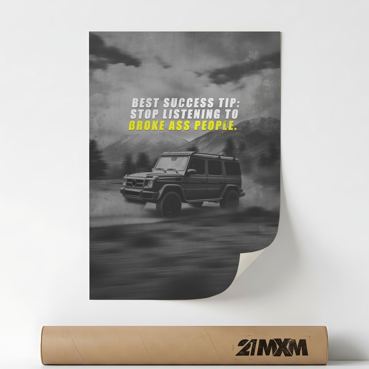 Poster 'Best Success Tip' Pe Panza Mata – Design Minimalist, 30 x 40 cm, Fara Rama