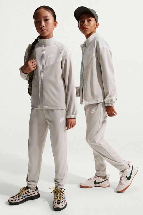 Nike, Trening cu talie elastica, Gri deschis/Alb murdar