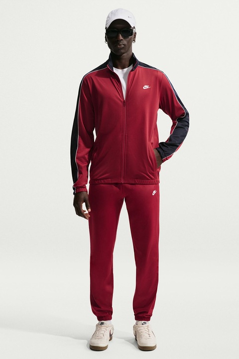 Nike, Trening cu terminatii elastice Club, Rosu inchis/Bleumarin