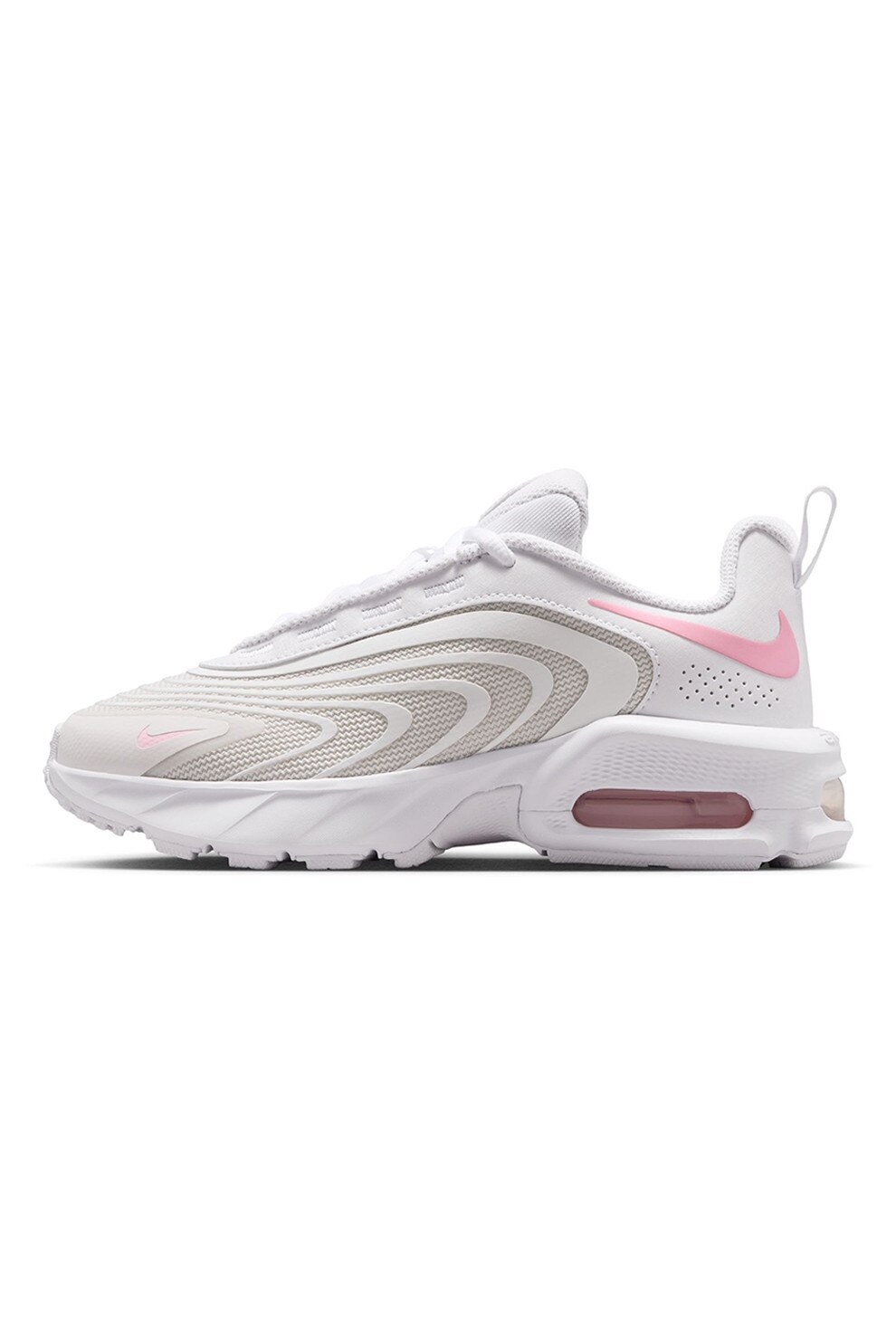 Nike, Pantofi sport Air Max Fire din plasa cu garnituri din piele ecologica, Alb, Roz, 38.5 EU