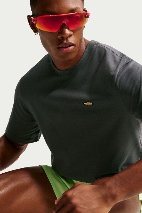 Nike, Tricou cu decolteu la baza gatului, pentru alergare Retro, Coral/Alb optic/Gri antracit