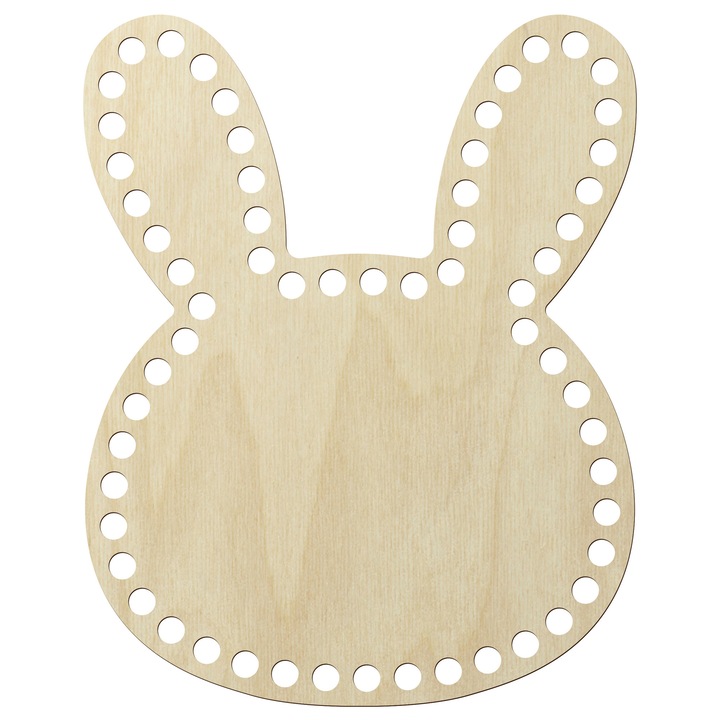Decoratiune de Sarbatori din Lemn, SMX, Forma de Iepuras, 20x25cm, culoare nature