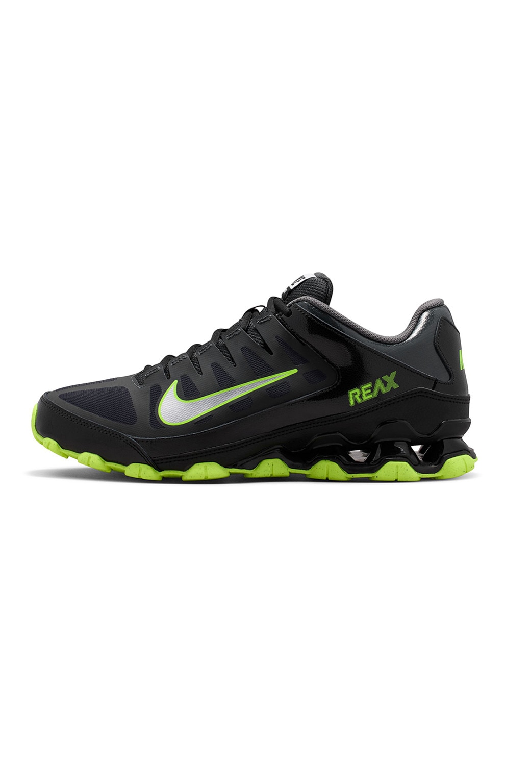 Nike, Pantofi Reax 8 TR cu insertii de piele pentru fitness, Negru, Gri antracit, 9.5