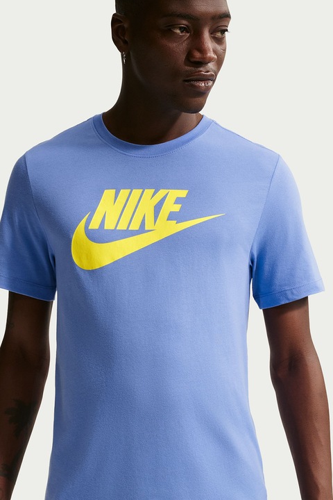Nike, Tricou cu imprimeu logo Icon Futura, Galben/Albastru lavanda