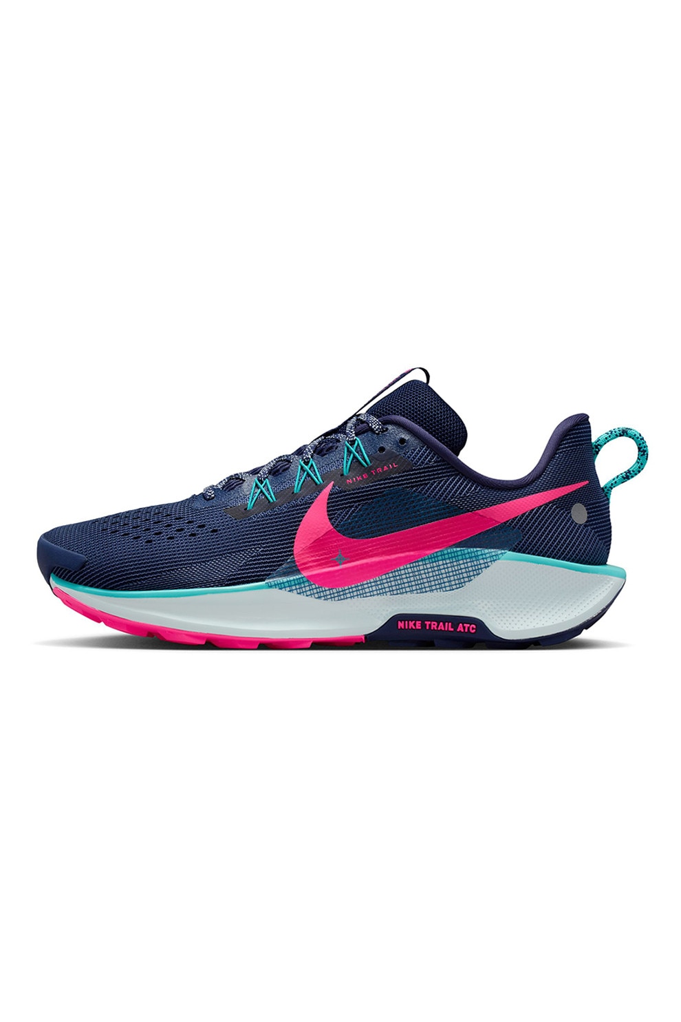 Nike, Pantofi ReactX Pegasus 5 pentru alergare pe teren accidentat, Fucsia, Bleumarin, 11