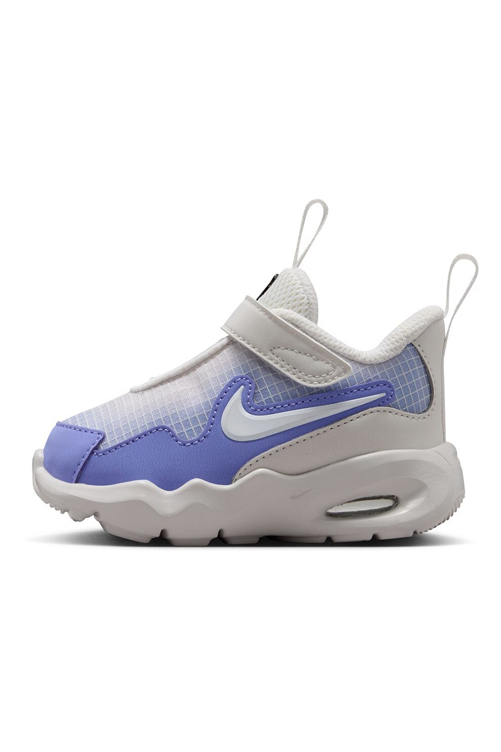 Nike, Pantofi sport Air Max Nova din piele ecologica si plasa, Albastru lavanda, Alb murdar, 21 EU