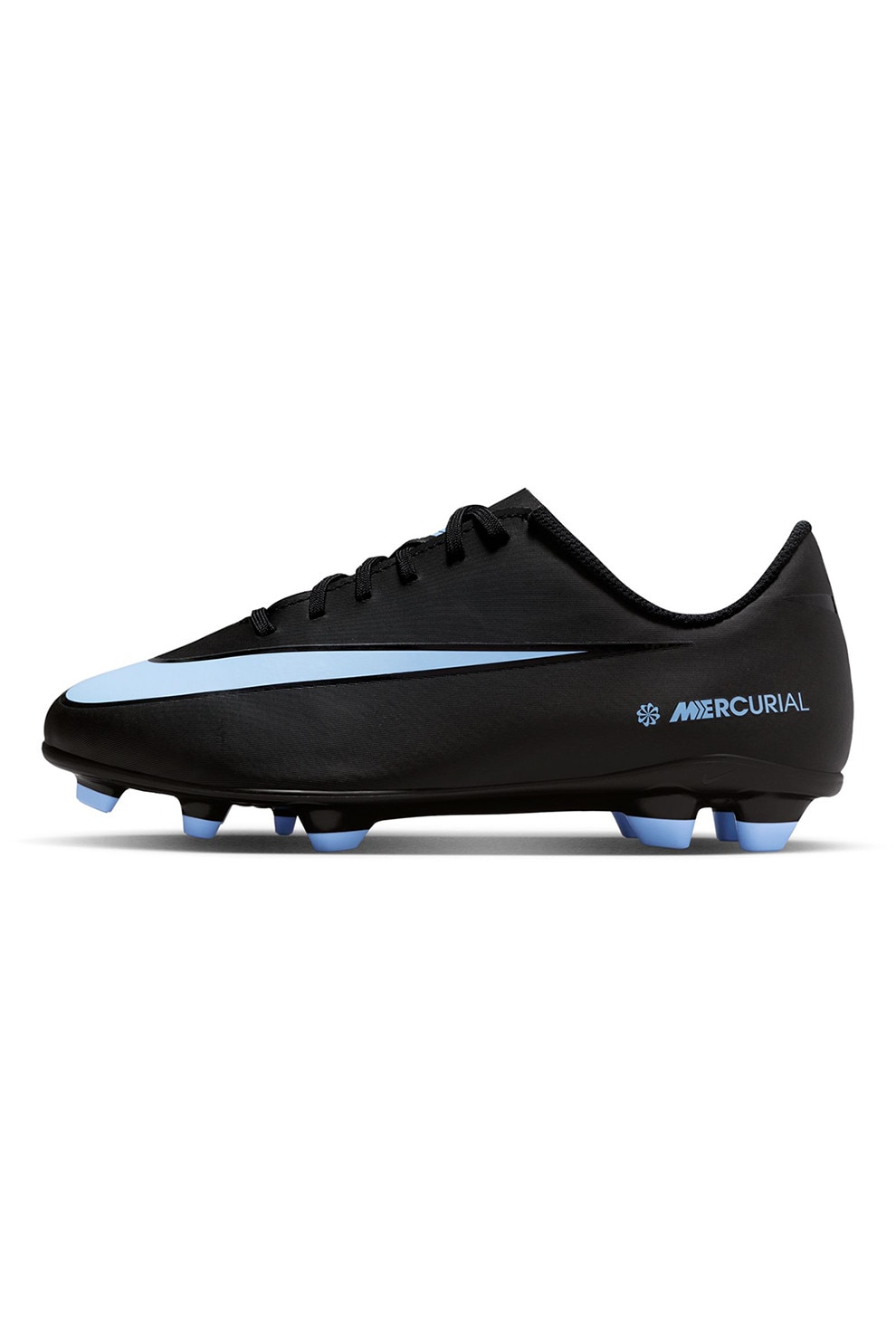 Nike, Pantofi Jr. Mercurial Vapor 16 Club cu crampoane, pentru fotbal, Negru, Albastru glaciar, 37.5 EU