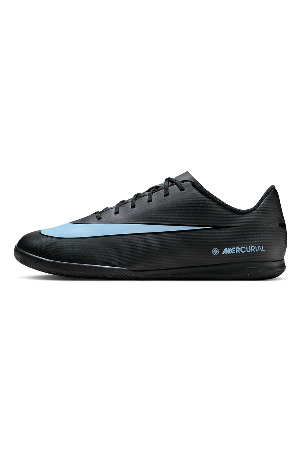 Nike, Pantofi Vapor 16 Club din piele ecologica cu imprimeu logo contrastant, pentru fotbal, Negru, Albastru glaciar, 9
