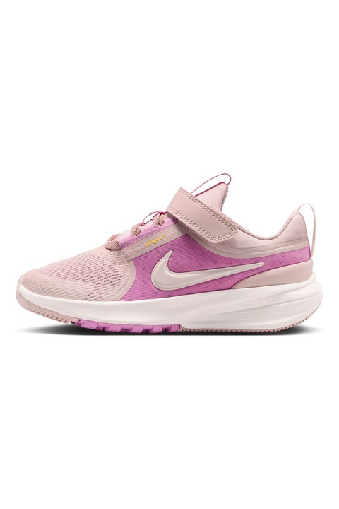 Nike, Pantofi wedge Star Runner 5 cu velcro, pentru alergare, Roz prafuit