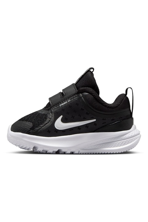 Nike, Pantofi Star Runner 5 din material textil cu velcro, pentru alergare, Alb, Negru, 23.5 EU