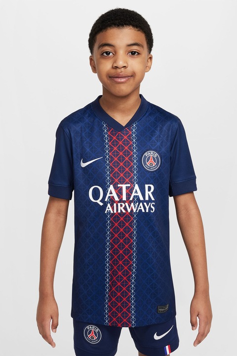 Nike, Tricou cu logo, pentru fotbal PSG, Rosu/Bleumarin