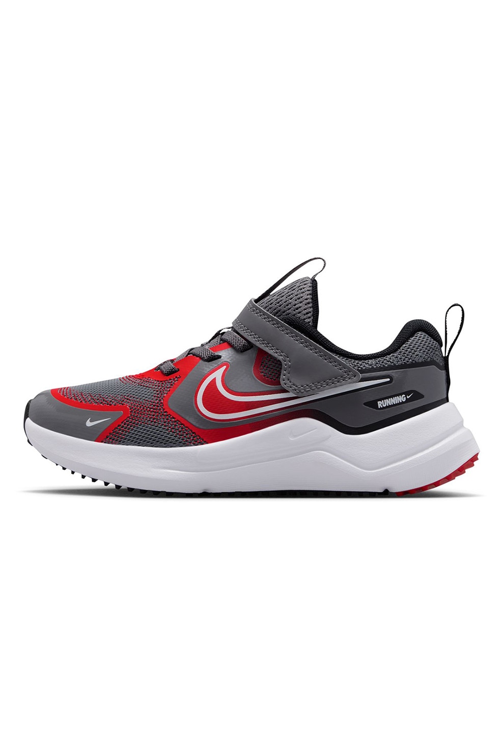 Nike, Pantofi Cosmic cu velcro, pentru alergare, Rosu, Negru stins, 35 EU