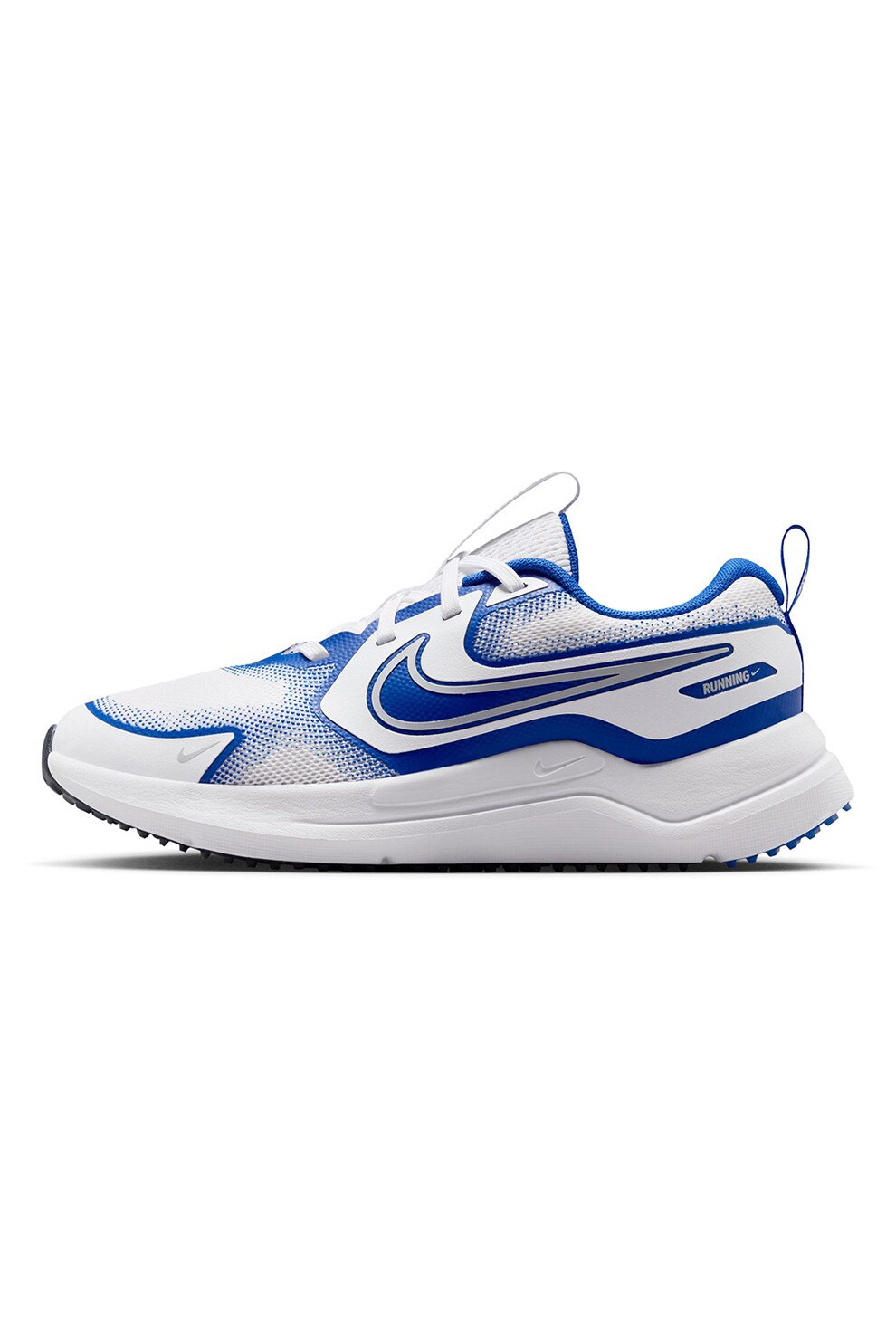 Nike, Pantofi Cosmic pentru alergare, Alb, Albastru royal, 38.5 EU