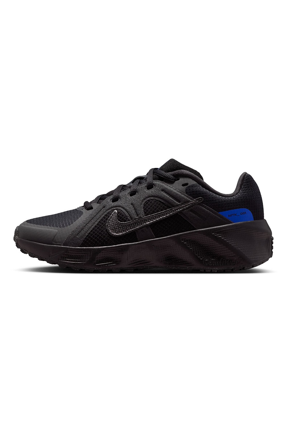 Nike, Pantofi sport Metro Tek din plasa cu garnituri din material sintetic, Negru, Albastru royal, 35.5 EU
