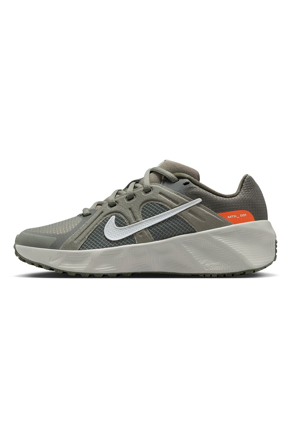 Nike, Pantofi sport Metro Tek din plasa cu garnituri din material sintetic, Gri inchis, Alb murdar, 35.5 EU