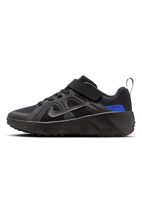 Nike, Pantofi sport low-cut Metro Tek cu segment cu inchidere velcro, Negru/Albastru/Gri inchis