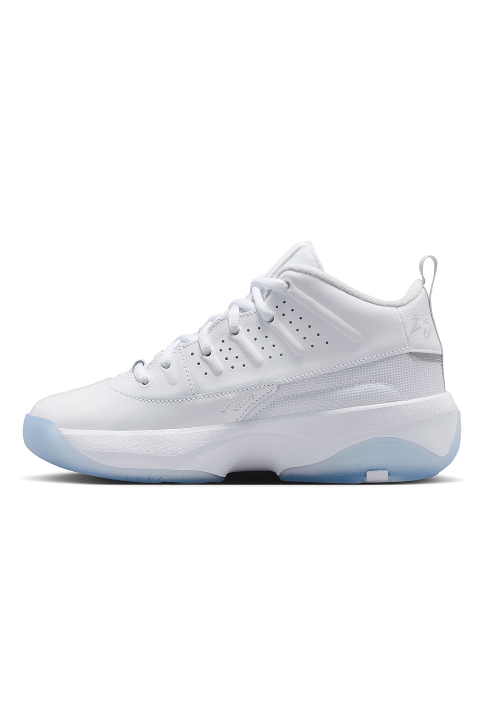 Nike, Pantofi sport mid-cut Jordan Max Aura 7 din piele cu garnituri din material sintetic, Alb optic, 35.5 EU