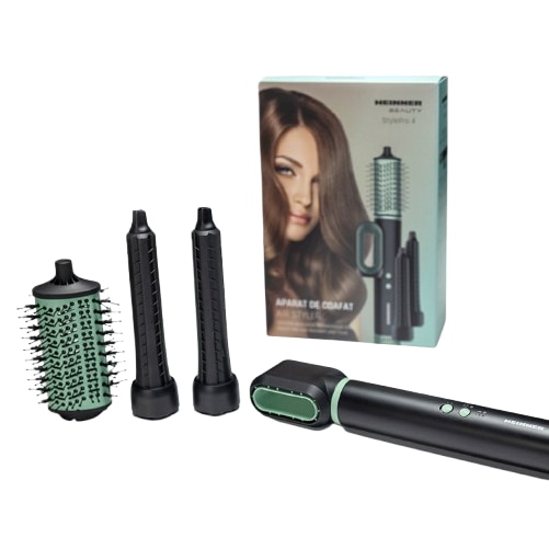 Aparat de coafat profesional Heinner HAS-R15BLDC-BK4, Motor BLDC, 1500 W, 2 trepte de putere, 3 setari de temperatura, Functie auto curatare, Ionizare, Functie aer rece, ondulator