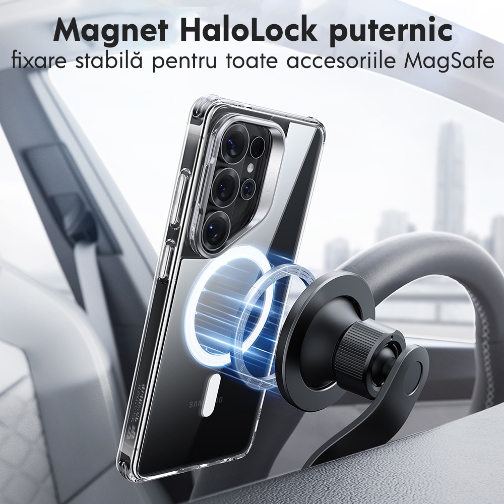 Husa pentru Samsung Galaxy S26 Ultra ESR Classic Hybrid HaloLock Kickstand, Antisoc, MagSafe, Incarcare wireless, Suport integrat, Transparent