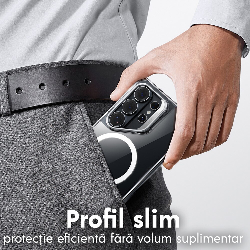 Husa pentru Samsung Galaxy S26 Ultra ESR Classic Hybrid HaloLock Kickstand, Antisoc, MagSafe, Incarcare wireless, Suport integrat, Transparent