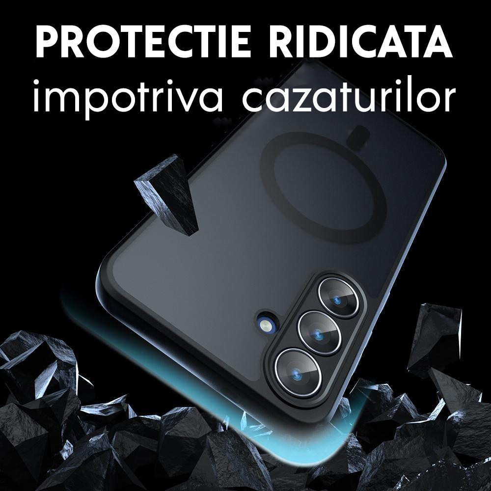 Husa pentru Samsung Galaxy S26 Daden® PureFrost MagSafe, Incarcare wireless, Protectie sporita, Anti-amprenta, Negru fumuriu