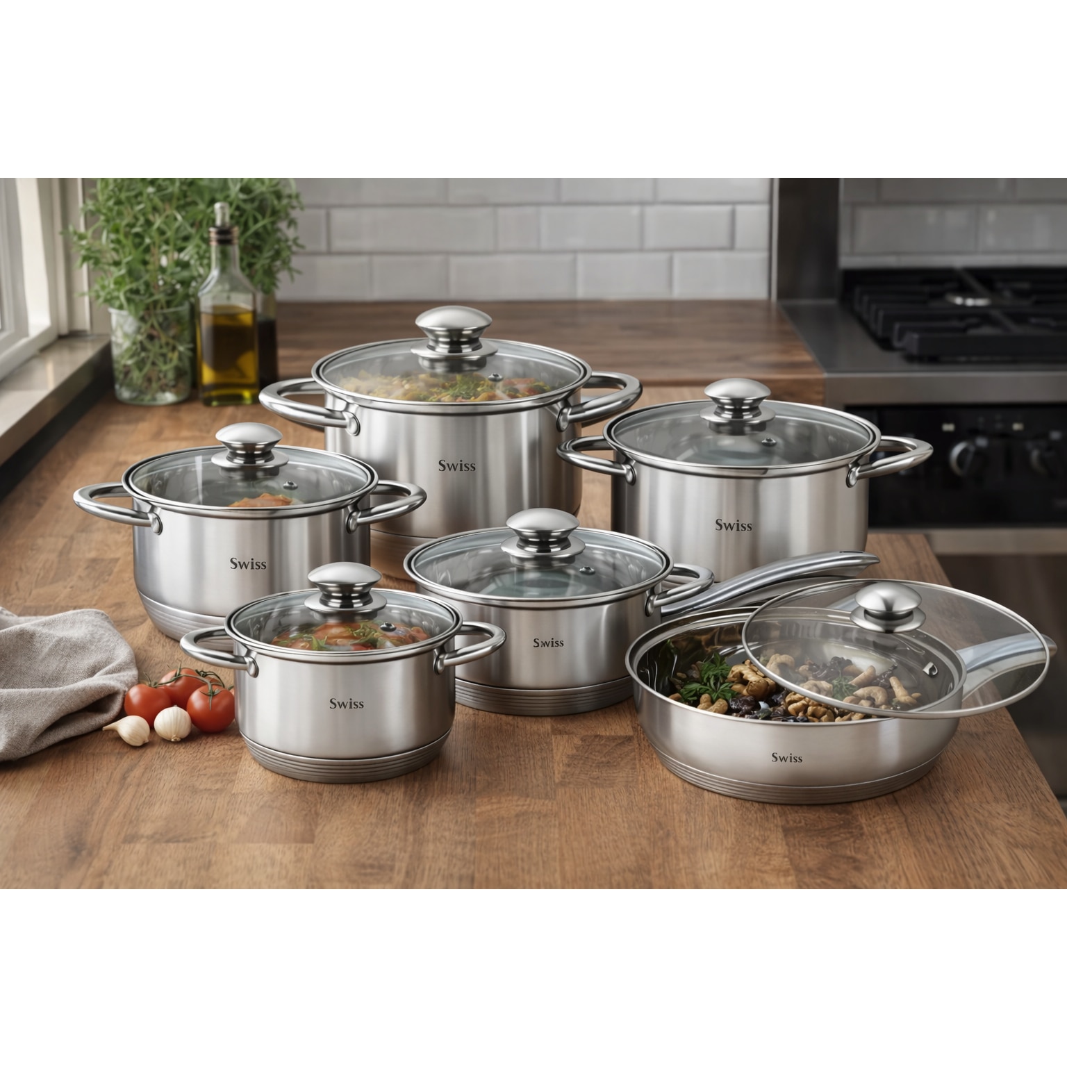 Set oale inox Swiss Zurich 12 piese Extra Jumbo - eMAG.ro