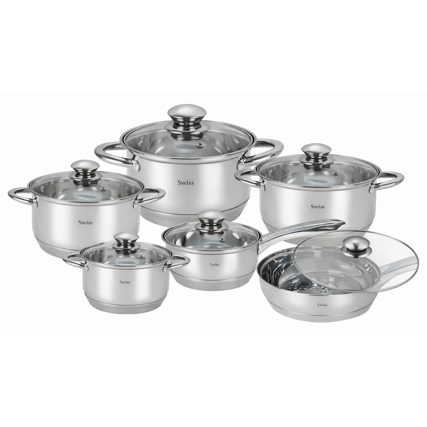 Set oale inox Swiss Zurich 12 piese Extra Jumbo - eMAG.ro