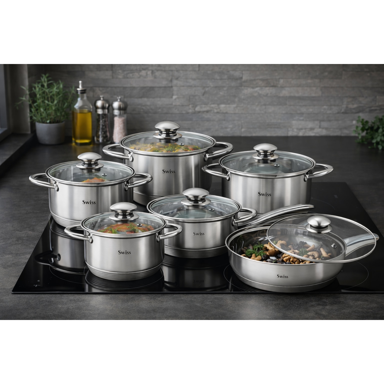 Set oale inox Swiss Zurich 12 piese Extra Jumbo - eMAG.ro