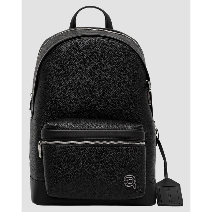 Rucsac Karl Lagerfeld Ikon, negru, din piele ecologica, design minimalist