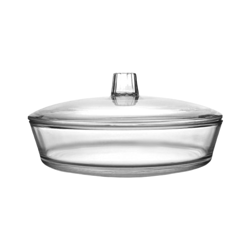 clini Set de boluri de sticlă transparenta, 800 ml, cu capac