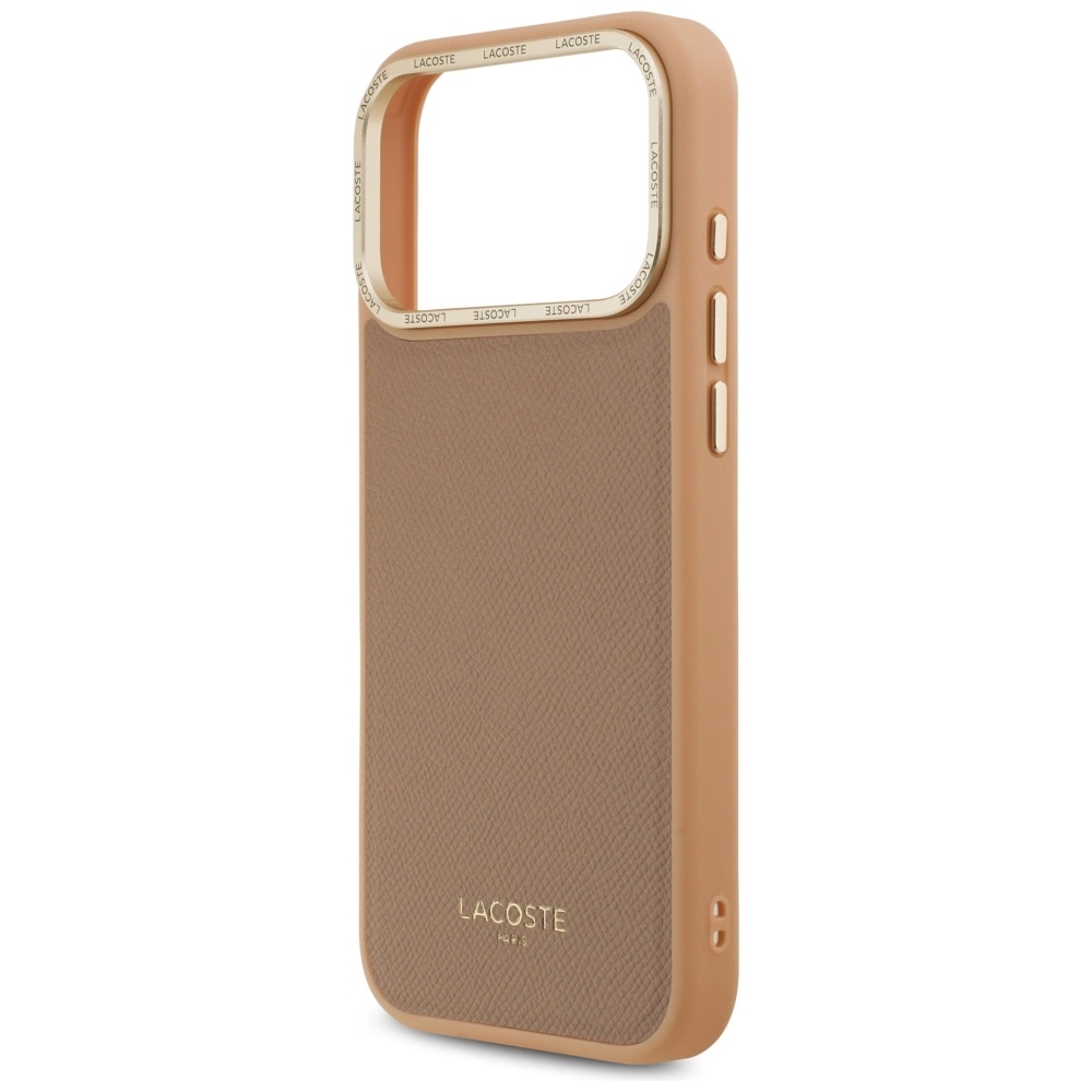 Carcasa Lacoste Champs Elysees Gold Logo cu MagSafe compatibila cu iPhone 17 Pro Max, Roz