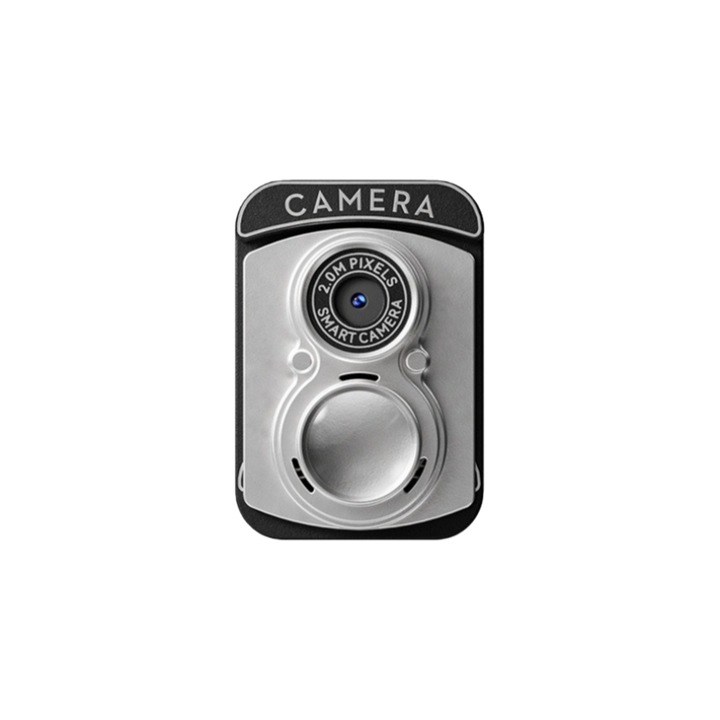 Camera de actiune, 128GB, 720P, ecran HD de 0, 96 inci, poate face fotografii si inregistra videoclipuri, baterie de 200mAh, incarcare USB, portabila, argintie