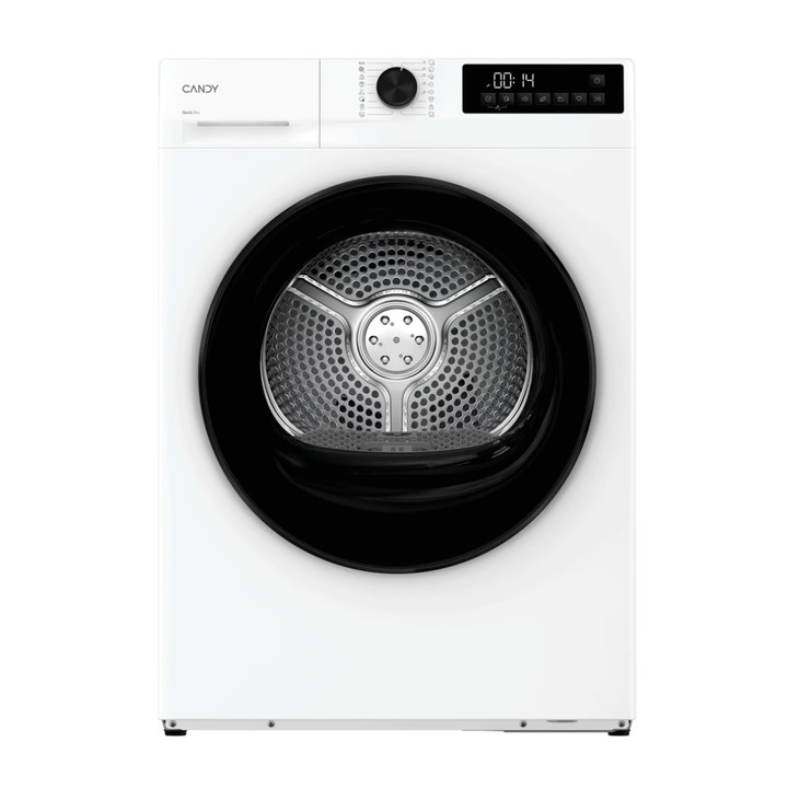 Uscator de rufe Candy GDS 7N2B-S, Pompa de caldura, Easy Iron Plus, AI Smart Move, Soft Touch, Memo, 7 kg, 16 programe, Clasa D, Alb