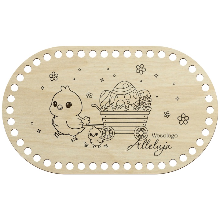 Baza din lemn pentru crosetare, SMX, 27x16 cm, din placaj, 3 mm grosime