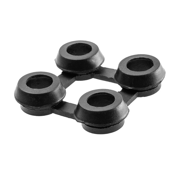Conector pentru covoare de exterior, din cauciuc, Kadax, 7x7 cm, negru, set 12 bucati