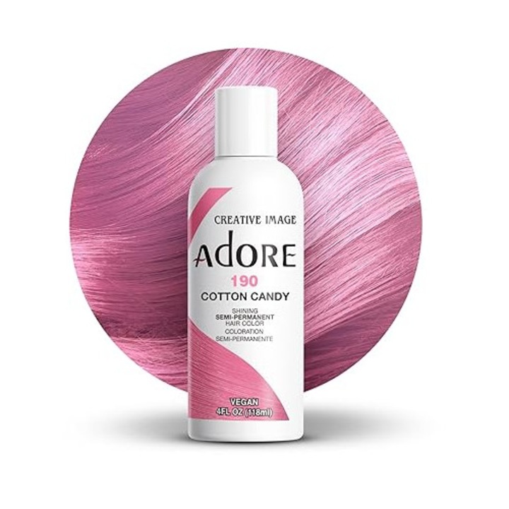 Боя за коса Adore, 190 Cotton Candy, пастелно розов, 118 мл