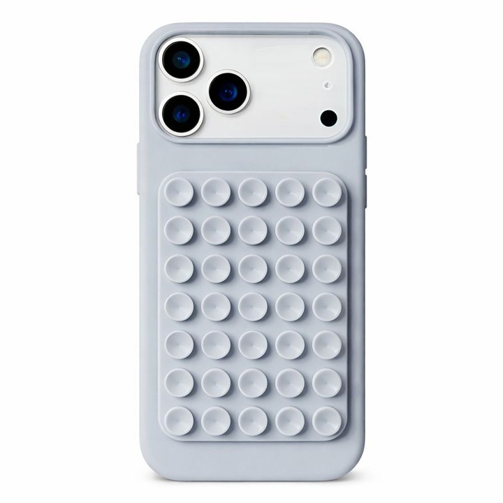 Szilikon tok iPhone 17-hez, védőtok tapadókorongokkal, puha, ellenálló gumiból