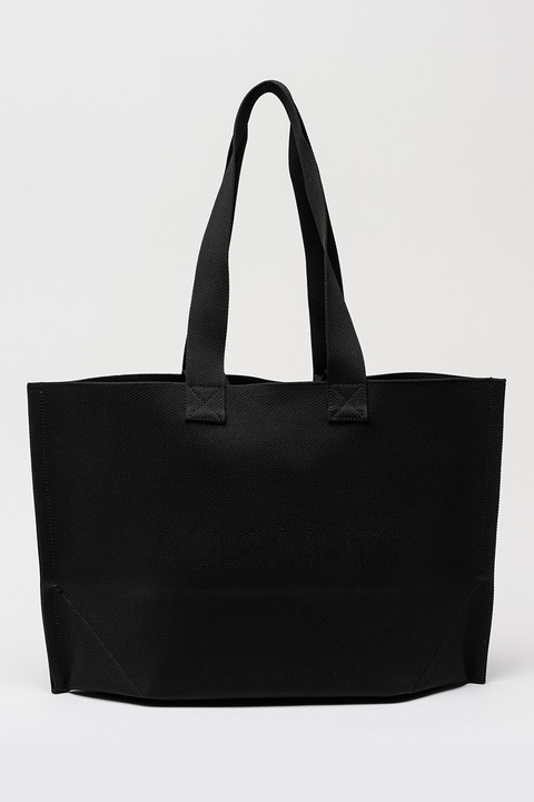 AllSaints, Lutece shopper fazonú textiltáska logóval, Fekete