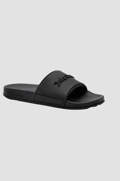 Papuci dama Juicy Couture Embossed Slider, negri, confortabili