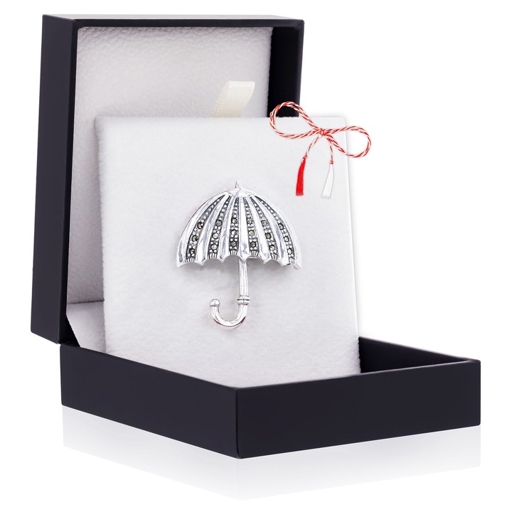 Brosa Argint 925 Umbrela – Marcasite