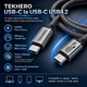 Cablu USB-C la USB-C PD 240W, 80Gbps, Suport Video 16K@60Hz, 8K@120Hz, TEKHERO, Transfer Date si Incarcare SuperFastCharge PD 3.1, Thunderbolt 5, Compatibil cu iPhone, Samsung, iPad, Macbook, Huawei, Xiaomi, Design Durabil, Conectori Metalici, Negru, 1m