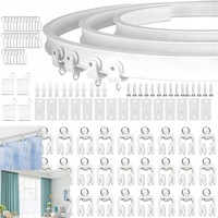 Sina de perdea flexibila, Montare pe tavan, Cu carlige, suruburi, dopuri de expansiune, role de cale ferata, Demontabile, Folosit pentru agatarea perdelelor, perdelelor despartitoare, perdelelor de dus, fundalurilor etc.Plastic/Metal, 5M, Alb