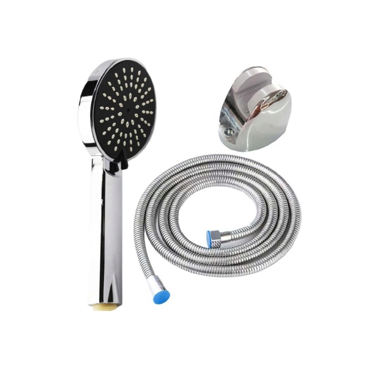 Set de dus Max, para confortabilă, furtun 1.5m, alb