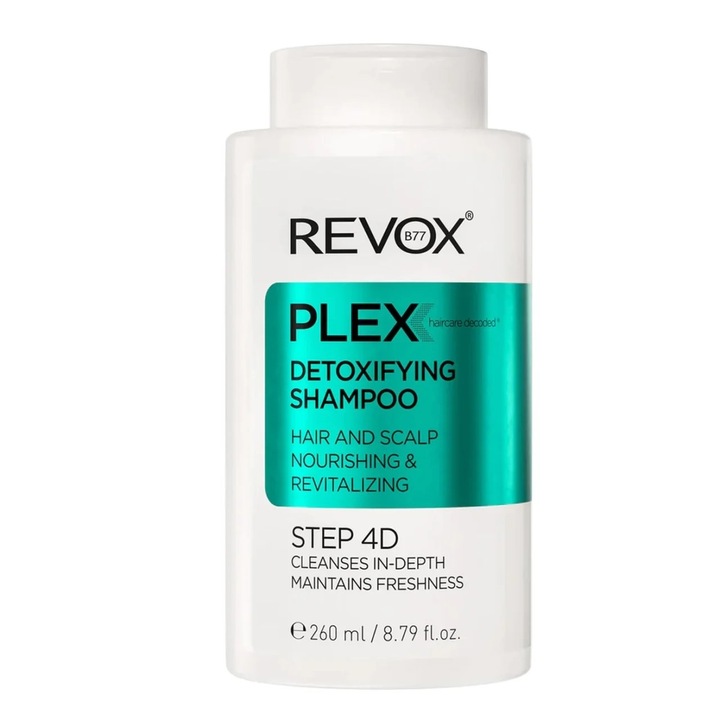 Sampon Revox Plex Detoxifying Step 4D, 260 ml, detaliu curatare avansata, fara sulfati, pentru toate tipurile de par