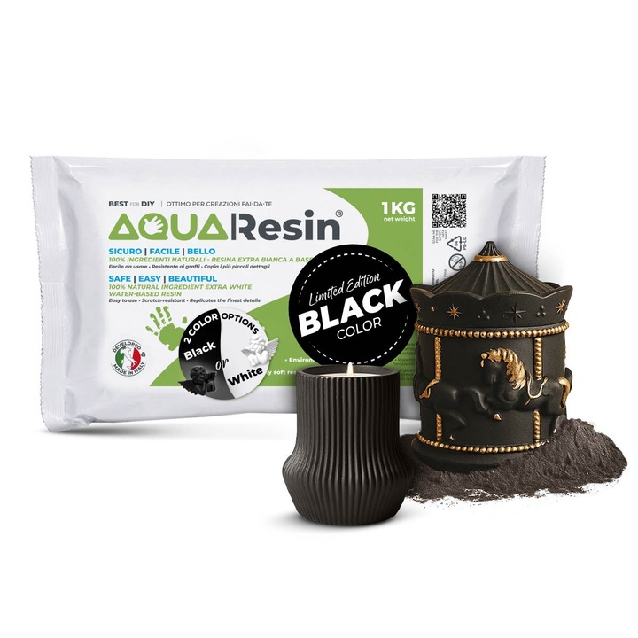 Adeziv universal AquaResin, rasina minerala Gips Alfa, negru absolut, 1 kg