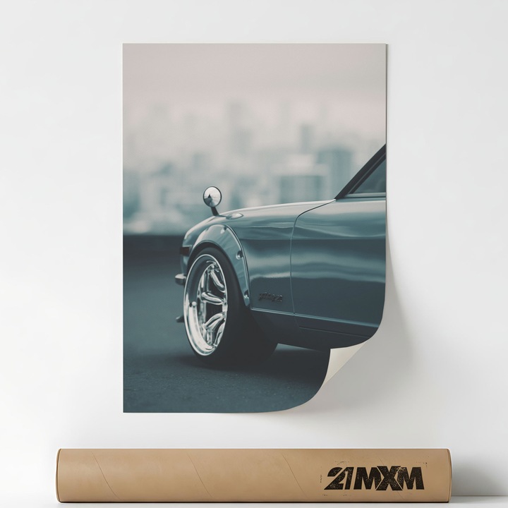 Постер Auto Premium - Datsun 240Z 3 – Минималистичен дизайн, A4 (21 x 29.7 cm), Без рамка