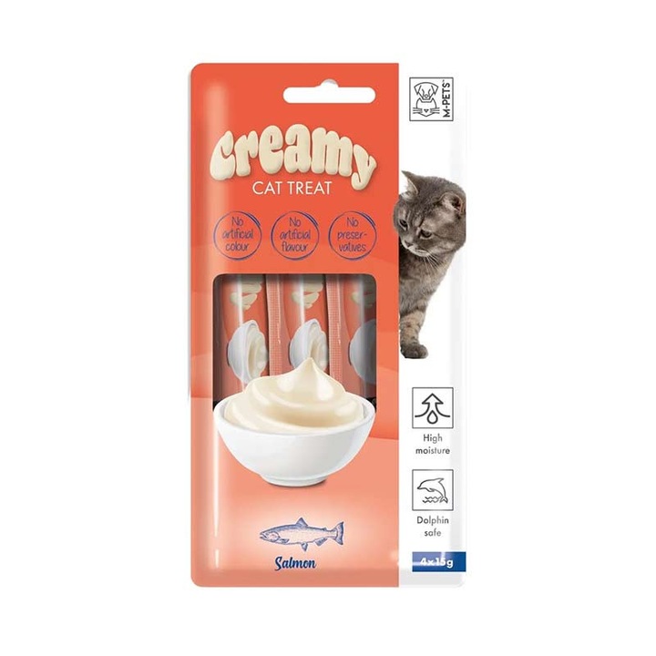 Recompensa Crema pentru pisici, M-Pets, somon, 60gr