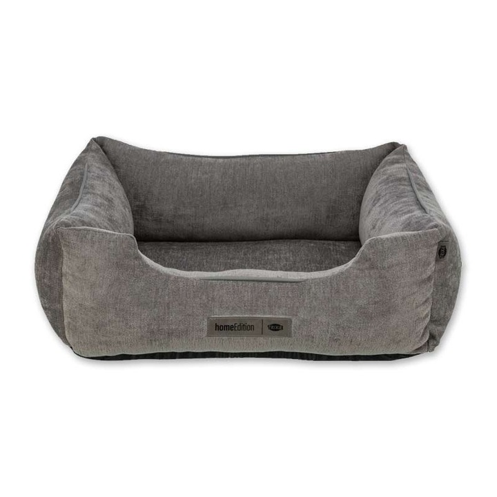 Culcus ortopedic Trixie Lennox Home Edition gri 120x80cm, sistem 2 straturi, confortabil pentru caini