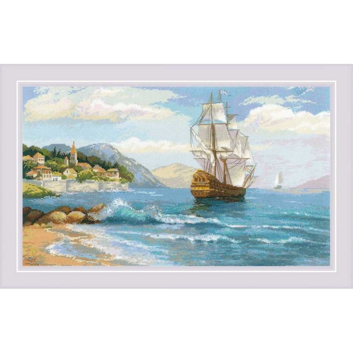 Комплект за бродерия Riolis, Далечна земя, 60x35 см, 32 цвята